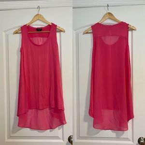 bebe high-low mesh back tunic